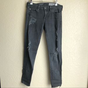 AG Dark Gray Legging Ankle Skinny Jean Distressed